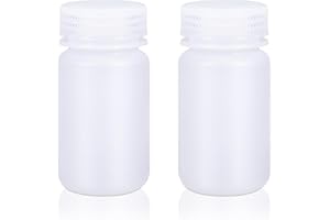 UMETASS Kunststoff-Flasche mit breiter Öffnung, Labor-Reagenzflasche, Versiegelt, Auslaufsicher, Durchscheinend, HDPE-Flasche für Pillenflaschen, Wasserprobenflaschen(2 Stück, 125ml)