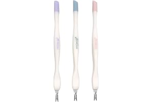 N\C IVON Cuticle Trimmer with Pusher, 3pcs Rubber Tip Cuticle Tool for Nail Art