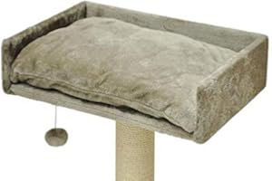 nanook Grande Plate-Forme/hamac pour Poteau à gratter - 60 x 40 cm - avec Coussins - adapté à Tous Les Troncs à gratter - Couleur - Gris