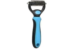 EMK Sports Professional Small Pet Dog Cat Comb Brush Grooming Comb Undercoat Rake Dematting Tool (Small Blue)