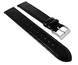 Junghans MAX Bill Ersatzband Uhrenarmband Leder schwarz 18mm 027/3700 XL-Länge