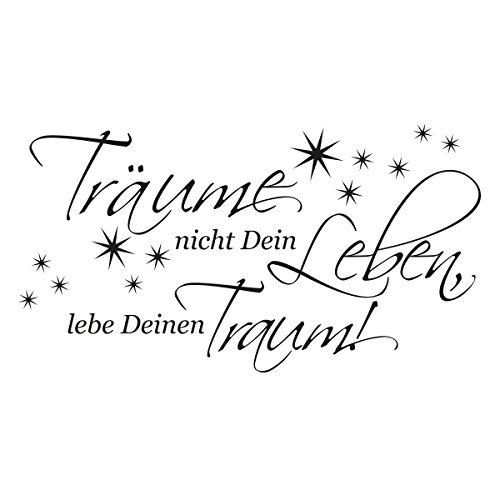 Wandkings Wandaufkleber Wandtattoo – 50 x 27 cm – Spruch „Träume nicht Dein Leben, lebe Deinen Traum!“ - 2