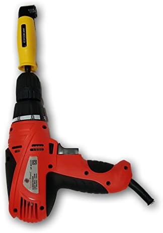 KROST Electric Screwdriver Cum Drill Machine With Impact Driver for 90 Degree Angle L-adapter Key Attachment 1/4", Yellow