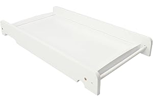 Puckdaddy Mika Changing Board - 87x44.5 cm, Wooden Changing mat in White, Attachable Changing mat for The Baby cot, Changing Table mat Suitable for All Baby cots