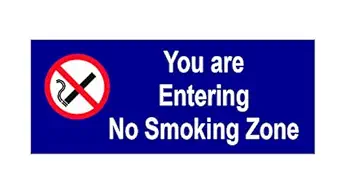 SIGN EVER You are no Smoking Zone Sign Board With Double side adhesive tape-Vinyl Sticker With Forex Board-(Blue White 10 x 4 inch)Home,Office,Restaurant,Hotel,Hospital,Theatere,Wall,School,Commercial