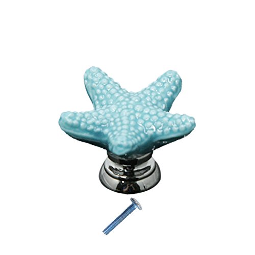 Seesterne Muster Möbelknöpfe Türgriff Möbel Schublade Griff Knopf – blau - 5