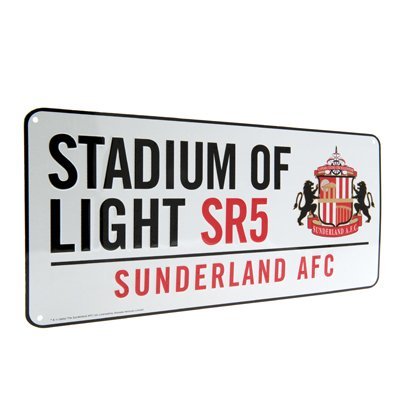 Sunderland A.F.C. - Placa (18 x 40 cm), diseño con texto "Stadium of Light SR5"