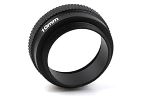 Pixco 0.5mm / 5mm / 10mm / 15mm / 20mm / 35mm / 50mm / C-CS Adaptador de Lente de Montaje Tubo de extensión del Anillo para cámara de Seguridad CCTV (10mm)