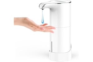 MerKioo Soap Dispenser Automatic - Touchless Hand Soap Dispenser 5 Levels Adjustable with IR Sensor USB Rechargeable Electric Liquid Soap Dispenser Waterproof 450ml for Kitchen Bathroom Hotel
