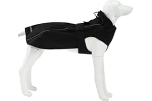 MAMORE Adjustable Waterproof Dog Raincoat for Dogs,Lightweight Pet Rain Jacket Puppy Clothes with Reflective Strip for Small Medium Large Dogs (Black, XL)