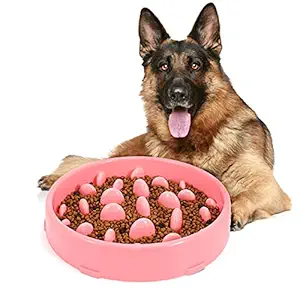 JASGOOD Slow Dog Bowl for Large Dogs,Fun Bowl Slow Feeder,Anti-Gulping Dog Slow Feeder Stop Bloat,Slow Eating Big Pet Bowl