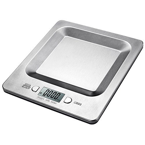 Topop Küchenwaage mit 11lb 5kg Gewicht Kapazität Electronische Edelstahl Kitchen Scales Digitalwaage Nahrungsmittelskala mit 4 Maßeinheiten