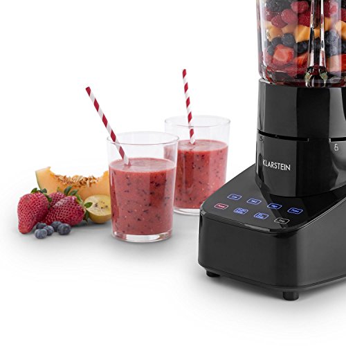 Klarstein • Touch & Go • Standmixer • Küchenmixer • Hochleistungsmixer • Power Blender • 700 Watt • 1,5 Liter-Glaskrug • Edelstahlklingen • Touchsteuerung • 3 Geschwindigkeitsstufen • Puls-Funktion • Icecrusher • geschmacksneutral • Frozen Drink • schwarz - 7