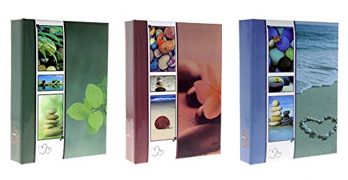 LC DISTRIBUTION Lot de 3 Albums Photos à Pochettes 304 Photos 10x15 cm par Album (Vert Bordeaux Bleu)