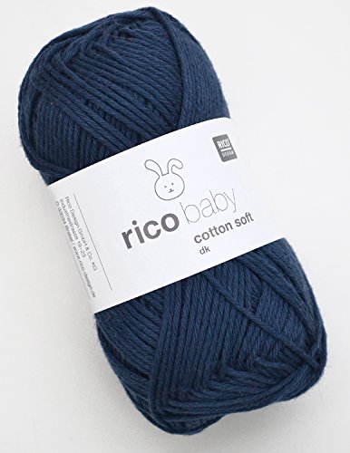 Rico Baby Cotton Soft DK Fb. 37 - Marine, Babywolle, Baumwollmischgarn Zum Stricken Und Häkeln