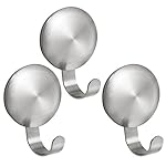InterDesign Forma Small Self Adhesive Hook, Pack of 3, Stainless Steel