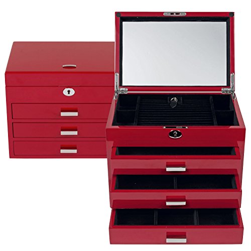 Windrose High Gloss Schmuckkoffer L 1 rot - 2