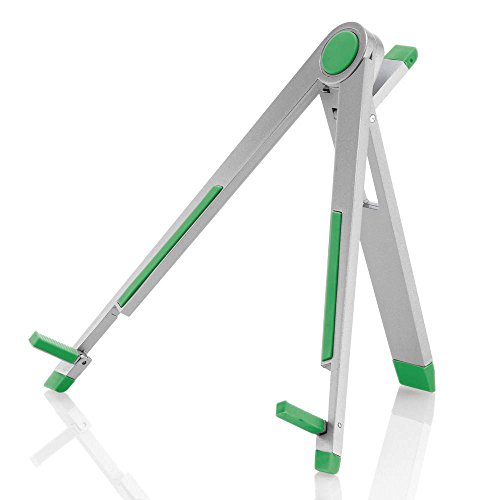 deleyCON HQ Universal Tablet Halterung/Ständer - Staffelei für iPad / Galaxy Tab usw - mit & ohne Case nutzbar Silber