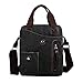 Produktbild BAAFG Männer Leinwand Leder Umhängetasche Umhängetasche Schultasche Schulter Casual Business Männer Tasche,Black-OneSize