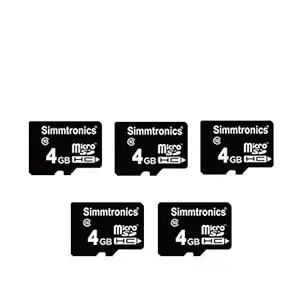 Simmtronics MicroSD 4GB Memory Card Class 10 with 5 Year Warranty (Pack of 5)