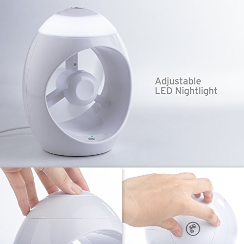Levoit USB Ventilator Mini Desktop Tischventilator mit Dimmbare LED-Nachtlicht für den Schreibtisch, Einstellbare Geschwindigkeit, Weiß - 2