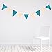 Large Bunting Wall Stickers - Choose from 24 Colours - Perfect for Nursery, Kids room, Childs Bedroom - 9 Pieces of Flag / Garland - Mix and Match to suit your room - Wall Art Decal Decoration (Light Blue)