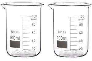 Rocwing Becher Graduato in Vetro Borosilicato 3.3 (100ml, 2 in a pack)