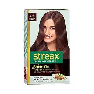Streax Cream Hair Color for Unisex, 120ml - 4.6 Reddish Brown (Pack of 1)