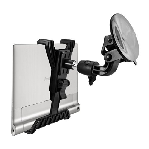 kwmobile KFZ Scheiben Halterung für Lenovo Yoga Tablet 10 HD+ – PKW Auto Halter mit Saugnapf in Schwarz + Ladegerät - 2