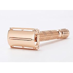 Baili ® Rose Gold Elegant Chrome Plated Butterfly Double Edge Safety Razor Fits All Double Edge Razor Blades, Gift For… - Image 2