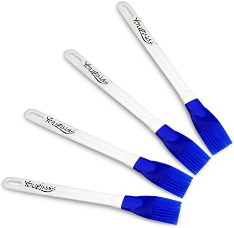 Set of Four Silicone Brush, Baking Brush – BBQ Brush, Cooking Brush 24 cm Suitable for Food Dishwasher Safe Brand YOUZiNGS