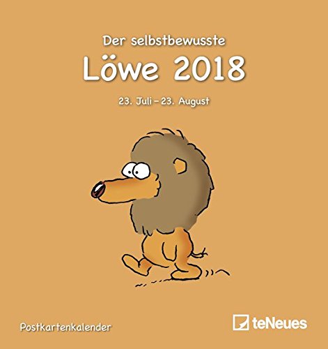 Sternzeichen Löwe 2018 - Sternzeichenkalender, Postkartenkalender, Horoskop, Astro - 16 x 17 cm