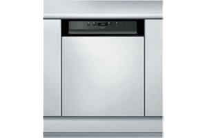 Lave vaisselle encastrable 60 cm Whirlpool WBC3C26B - Lave vaisselle integrable Bandeau noir - Classe énergétique A++ / Affichage temps restant - Départ différé