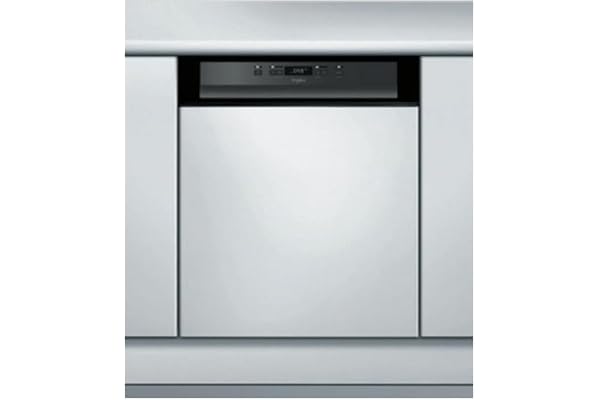 Lave vaisselle encastrable 60 cm Whirlpool WBC3C26B - Lave vaisselle integrable Bandeau noir - Classe énergétique A++ / Affichage temps restant - Départ différé
