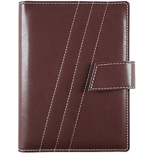 Agenda Front Line mit Knopfverschluss - Handmade in Italy - 17x24 Daily - dunkelbraun