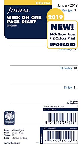 Price comparison product image 2XPersonal Week Per Page 2019 Diary