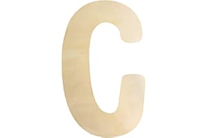 LONGAN CRAFT Large Wooden Letters 12 Inch, Unfinished 30cm Wooden Letter C for Crafts Children's Names Capital Alphabet 5mm Thick Wood Letters for Nursery Decor Wall Art Hanging Home Painting