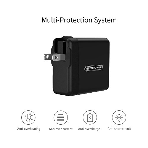 USB Ladegerät Wand Ladeadapter 5V / 2.4 4-Port USB mit IC Technologie und Reiseadapter US,AUS,UK,EU für iPhone / iPad / iPod und Android Windows Phone / Tablet -Schwarz - 2