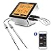 Produktbild L&Z Bluetooth digitaler Hygrometer Grillthermometer mit 2 Fühler(6 Inch), ca. 5 Sekunden sofort lesbar Bratenthermometer, großer LCD Bildschirm, Timer, 304 Edelstahl, geeignet für Küche,wie Braten, Grill ,BBQ,Ofen,Fleisch,App für Android und Iphone