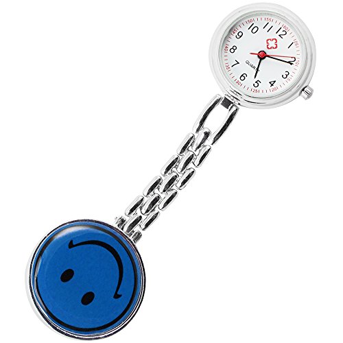 COM-FOUR® Ansteckuhr - Krankenschwesternuhr mit lachendem Gesicht, Pulsuhr (1 Stück / blau) COM-FOUR® Ansteckuhr - Krankenschwesternuhr mit lachendem Gesicht, Pulsuhr (1 Stück / blau)