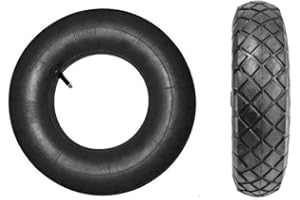 ELKOZA Multipurpose Tyres 4.80/4.00-8 Tyre & Tube Sack Barrow Wheels Trailers, wheelbarrows, Karts, Sack Truck Wheels, Lawn Movers, Hand Trucks (1X Set of 4.00-8 4PR Tyre & Inner Tube)