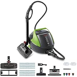 Polti POL-PTEU0280 Vaporetto PRO95_Turbo Flexi Nettoyeur Vapeur, 5 Bar, Brosse Vaporflexi, 1100 W, 1.3 liters, Noir/Vert