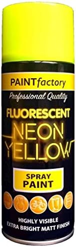6 X Fluorescent Neon Yellow Easy Spray Paint Matt 200ml Auto Car Creative Paint