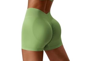 Joivie V Back Seamless Butt Lifting Gym Leggings for Women Workout Ruched Bums Butt Scrunch Leggings High Waist Tummy Control Yoga Pants Short Sports Leggings Women