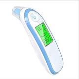 KJRJWD Numérique et Forehead thermomètre auriculaire - Scan instantané à Double Fonction bébé Thermomètre Infrarouge médical - Affichage Rétro-éclairage avec Alarme Fever