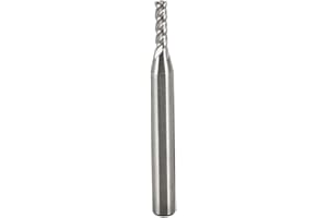 TOPINCN HSS High Speed Steel End Mill, 4 Flute, 1/8 Inch Diameter, 1/4 Inch Straight Shank, CNC Milling Machine Bit