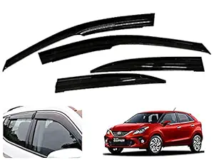 Auto Pearl Car Rain Guards Wind Door Visor Side ||Wind Visor ABS Plastic Deflector ||Perfect As per Window Frame ||For - Glanza (Set of 4, Black)