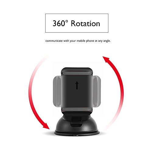 ORAELE KFZ PKW Auto Halterung fÃ¼r Smartphone Handy an Windschutzscheibe - Universal mit Kugelgelenk 360Â°drehbar Autohalterung Handyhalterung Armaturenbrett Windschutzscheibe Handyhalter Halter - Schwarz