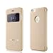Produktbild iPhone 6S Plus / 6 Plus Hülle, IVSO Hohe Qualität Case Folio Tasche Cover-mit Standfunction, Fenster, ist für Apple iPhone 6 plus/6s Plus 5.5" Smartphone-Passen nicht iPhone 6/6s 4.7",Gold