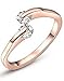 Karatcart Premium Rose Gold Plated Trendy Elegant Austrian Crystal Adjustable Ring For Women RS.249.00